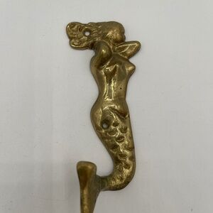 Mermaid Wall Hook: Antique Brass Design